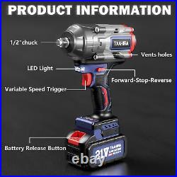 1000N. M (738ft-lbs) Cordless Impact Wrench, 1/2-inch Drive High Torque Impact