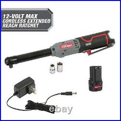 12-Volt Cordless Extended Ratchet Wrench Plus 4 Ah Battery 3/8-inch Impact Drive