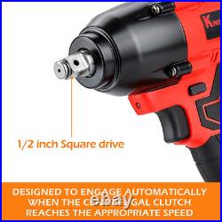 18V Cordless Impact Wrench 1/2 1500Nm High Torque Brushless Drill with 2 Battery