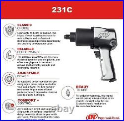 1/2 Drive Air Impact Wrench Max 600 ft-lb Torque Output Adjustable Power Silver