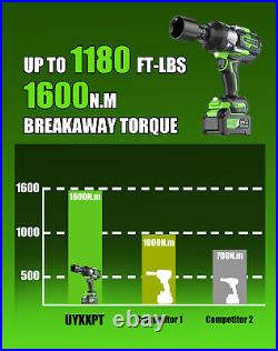 21V Cordless Impact Wrench 3/4''1600Nm High Torque Impact Gun Drill+4Ah Battery