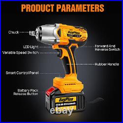 3-IN-1 36V Electric Cordless Impact Wrench Max 800Nm 1/2'' Drive Drill 2 Battery