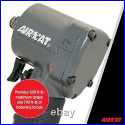 AIRCAT Compact Impact Wrench- 3/8in Drive 700 ft/Lbs Torque Model# 1077-TH