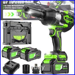 Cordless 21V High Torque Impact Wrench with Max Torque 1180Ft-lbs+2x4.0AhBattery
