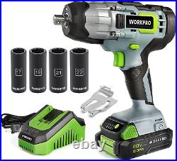 Cordless Impact Wrench, 1/2-Inch, 320 Ft Pounds Max Torque, 4Pcs Drive Impact So