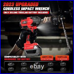 Cordless Impact Wrench 1/2 inch for Milwaukee 18V Battery, 600FT-LBS(No Battery)