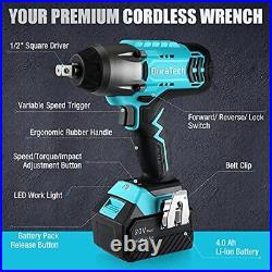 Cordless Impact Wrench Gifts for Dad, 20V Impact Gun, 1/2'' Drive, 330 Ft/l