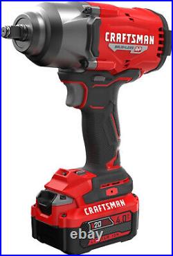 Craftsman V20 RP Impact Wrench, Cordless, Brushless, High Torque, 1/2 Inch, 4Ah