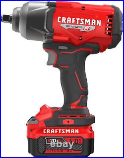 Craftsman V20 RP Impact Wrench, Cordless, Brushless, High Torque, 1/2 Inch, 4Ah