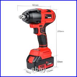 Electric Cordless Impact Wrench Gun 1/2'' Driver 1500Nm with 2 Battery Sockets Set