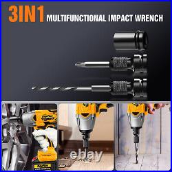Electric Impact Wrench Drill Gun Driver Ratchet Drive Sockets + Bits Tools Set