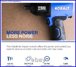 Kobalt Impact Wrench Pneumatic 1/2-in Drive 0.5-in 750-ft Air Tool Gun NEW
