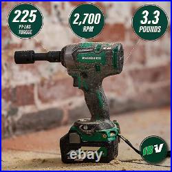 Metabo HPT 18V Cordless Impact Wrench 225'-LBS of Torque 1/2 Square Drive