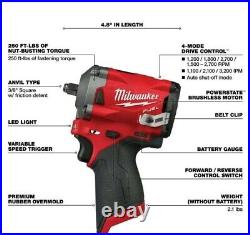 Milwaukee 2554-20 M12 Compact Stubby 3/8 Drive Impact Wrench 4.0 Ah Battery Kit