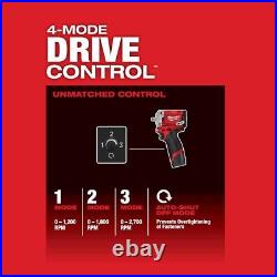 Milwaukee 2554-22 M12 FUEL Li-Ion 3/8 4-Mode Drive Stubby Impact Wrench Kit