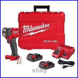Milwaukee 2854-22CT 3/8 Drive Compact Impact Wrench With 2 Batteries & Charger