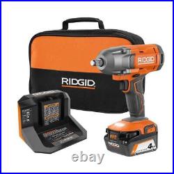 RIDGID 1/2-Drive Impact Wrench Kit with 4.0 Ah Battery + Charger 18V Cordless