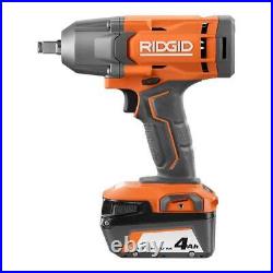 RIDGID 1/2-Drive Impact Wrench Kit with 4.0 Ah Battery + Charger 18V Cordless