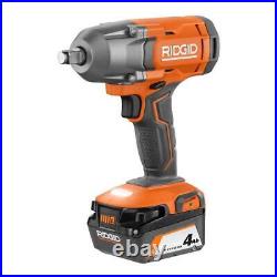 RIDGID 1/2-Drive Impact Wrench Kit with 4.0 Ah Battery + Charger 18V Cordless