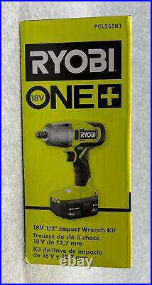 Ryobi 18v Cordless 1/2 Inch Impact Wrench With 4Ah Battery & Charger PCL265K1